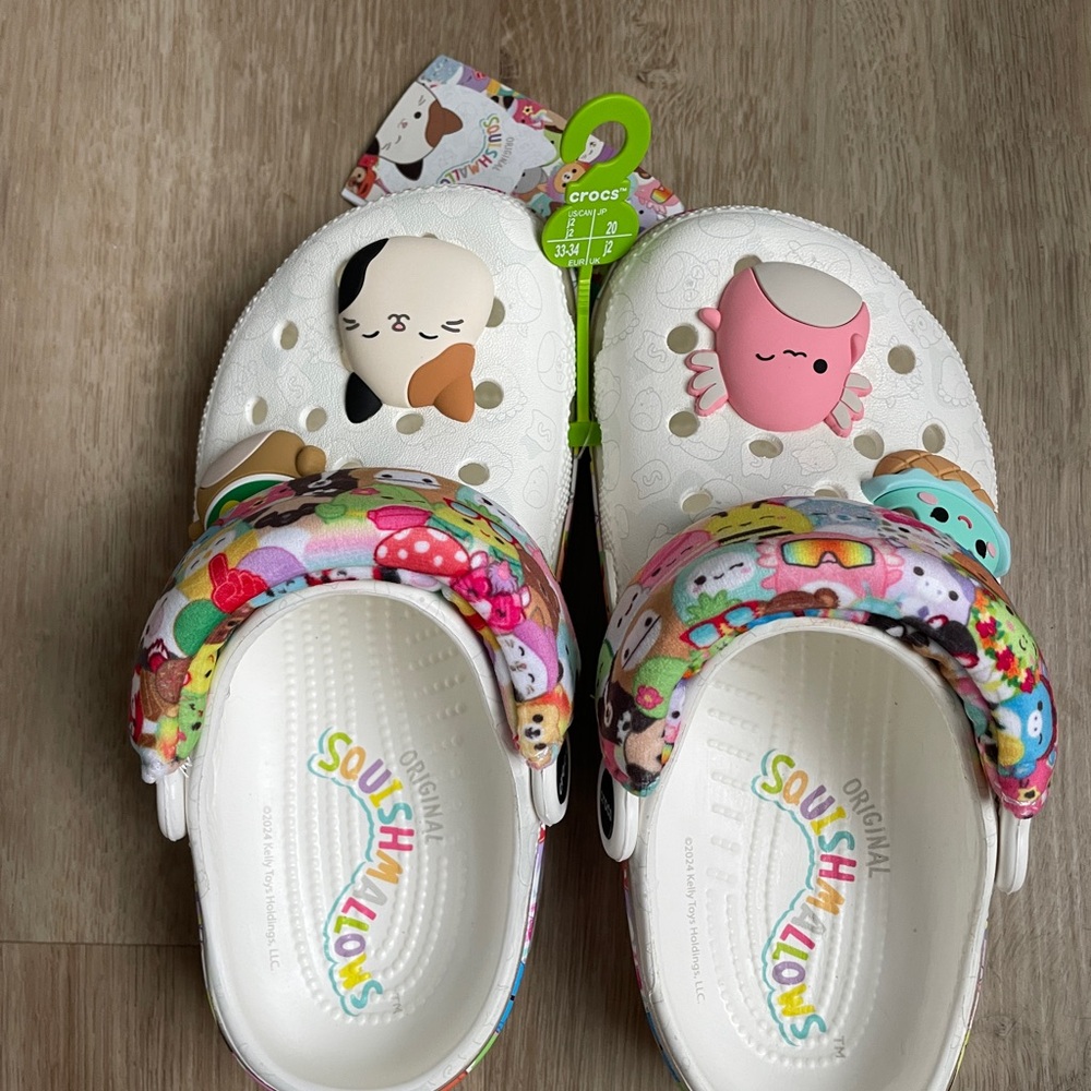CROCS White Sandals with Playful Jibbitz
